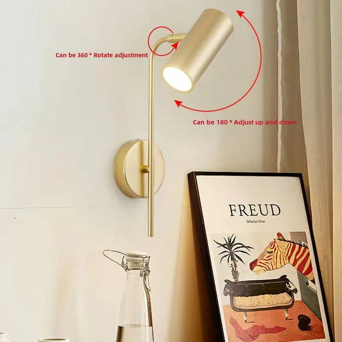 Slim Cylindrical Pivoting Spot Wall Sconce – Torvaex – Lifestyle View 3