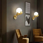 Gold Hand Moon Globe Wall Sconce – Velantro – Lifestyle View 4