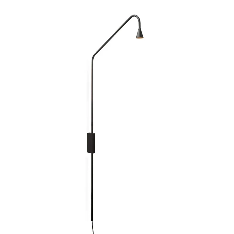 Minimal Arc Cone Spotlight Wall Lamp – Calrix – Matte Black Finish, Studio View