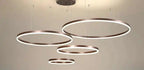 Contemporary Aluminium Ring Pendant Light Canorus – Coffee Finish, 4-Ring Detail
