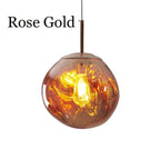 Organic Molten-Form Mirror Pendant Light – Sarvix – Rose Gold Finish