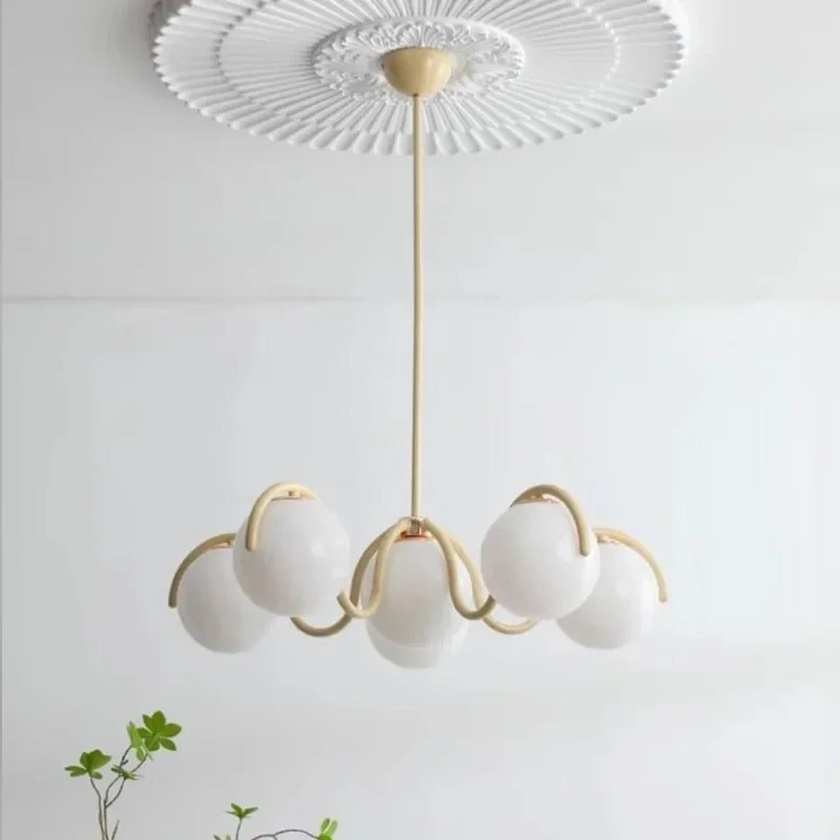 Jaelston 6-Globe Bouquet Chandelier in Cream – Lifestyle View 2