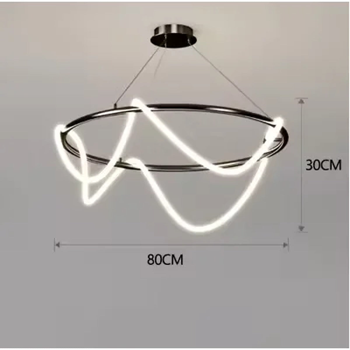 Ribbon Curl LED Ring Chandelier – Yelrix – Product Detail 14