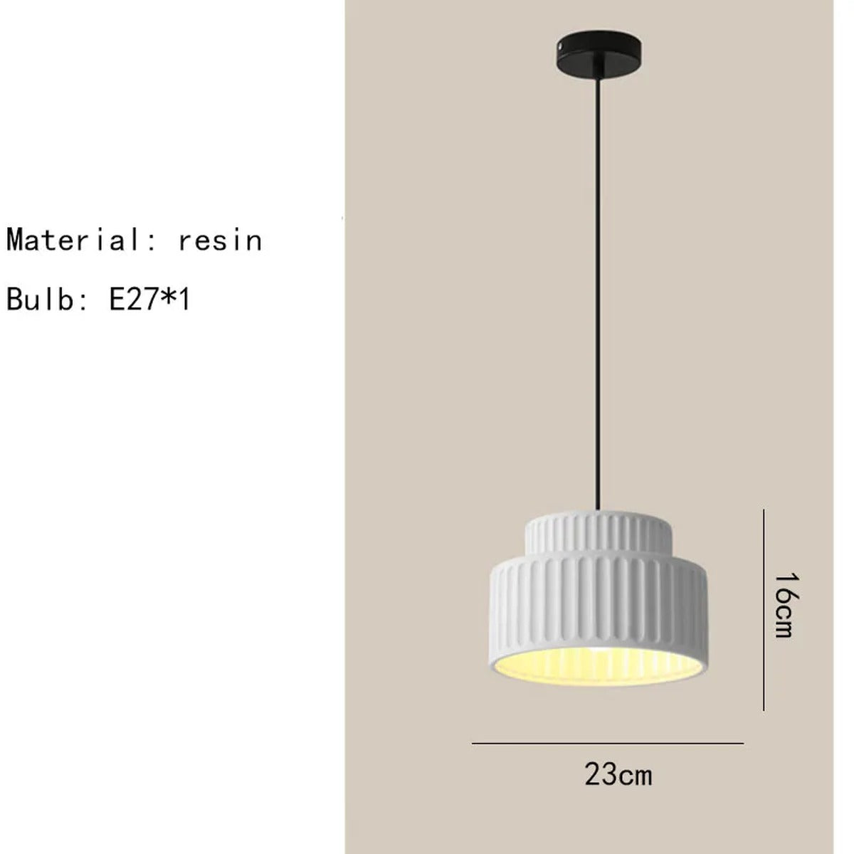 Tiered Ribbed Drum Pendant Light – Zenithral – Product Detail 11