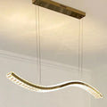 Serpentine Crystal Linear Chandelier Oevanthos — Gold finish, warm white