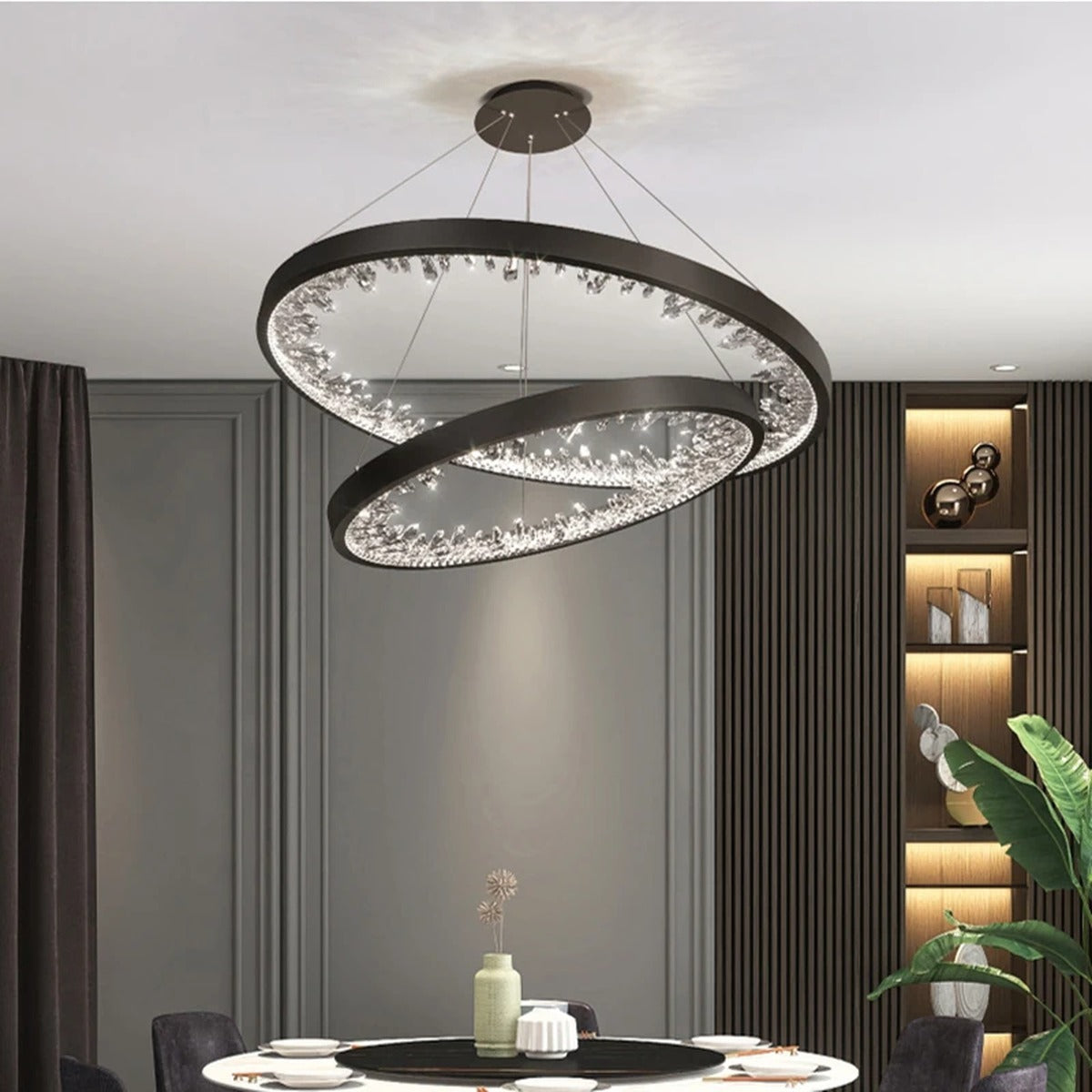 Multi-Ring Crystal Fringe Chandelier – Mevorath – Lifestyle View 4