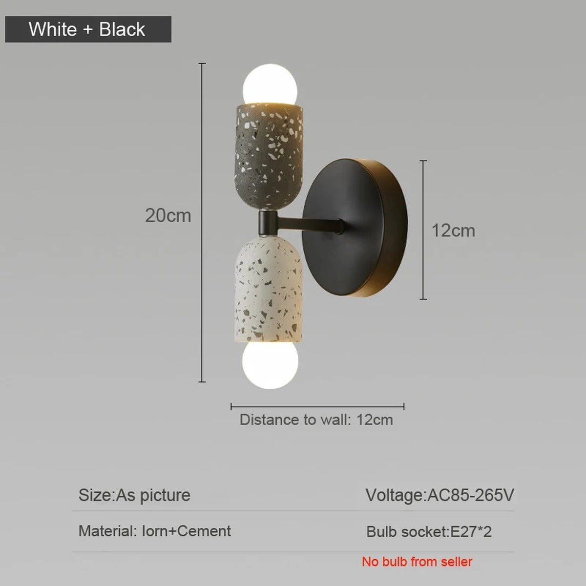 Dual Cement Cylinder Wall Sconce – Kvrix – Product Detail 8