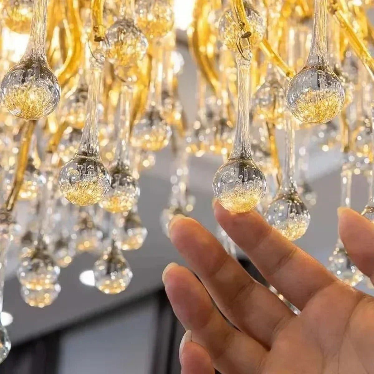 Gold Crystal Branch Chandelier – Equinara – Lifestyle View 4
