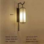 Luxeva lantern wall sconce, Large size, Matte Black, dimensions