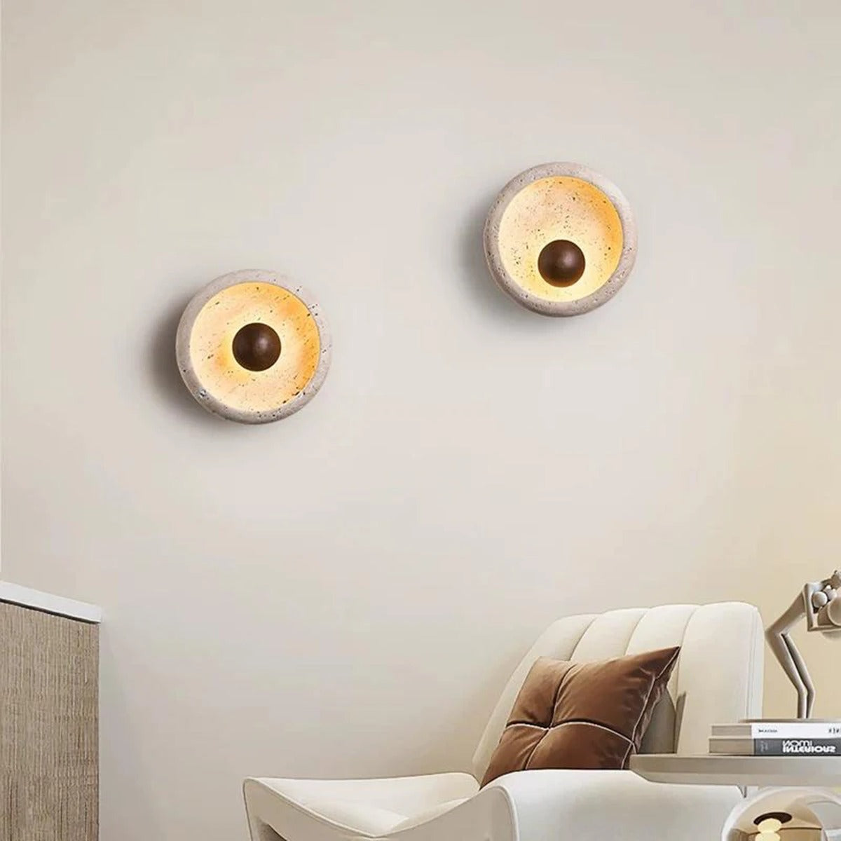 Travertine Eclipse Wall Sconce - Eclyra - view 5