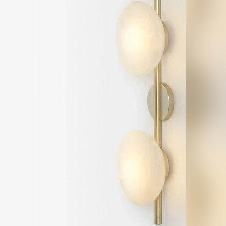 Lumivex faceted glass wall sconce - Double Disc Frosted White