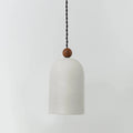 Belroven Pendant — Ivory Dome, Walnut Bead Pull, Black Cord