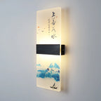 Chinese Ink Art Backlit Wall Sconce – Chinori – Lifestyle View 3