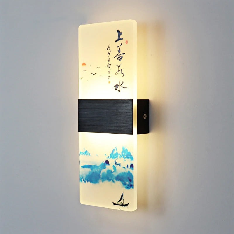 Chinese Ink Art Backlit Wall Sconce – Chinori – Product Detail 7