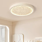 Wabi-Sabi Textured Ring Flush Ceiling Light – Zenithor – White finish close-up