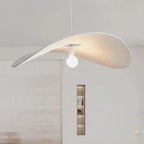 Galivora pleated wave pendant light in White finish in a living room