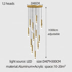 Gold Cylinder Cluster Pendant Chandelier – Prismarc