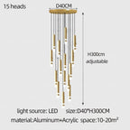 Gold Cylinder Cluster Pendant Chandelier – Prismarc
