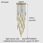 Gold Cylinder Cluster Pendant Chandelier – Prismarc