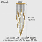 Gold Cylinder Cluster Pendant Chandelier – Prismarc
