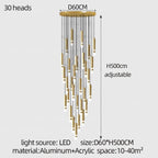 Gold Cylinder Cluster Pendant Chandelier – Prismarc