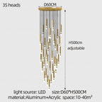 Gold Cylinder Cluster Pendant Chandelier – Prismarc