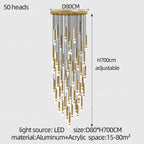 Gold Cylinder Cluster Pendant Chandelier – Prismarc