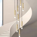 Gold Cylinder Cluster Pendant Chandelier – Prismarc