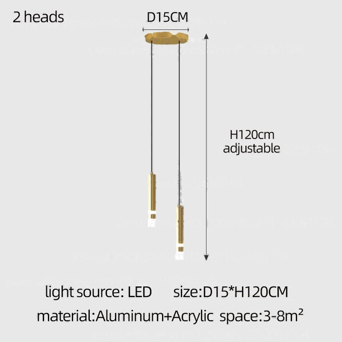 Gold Cylinder Cluster Pendant Chandelier – Prismarc