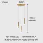 Gold Cylinder Cluster Pendant Chandelier – Prismarc