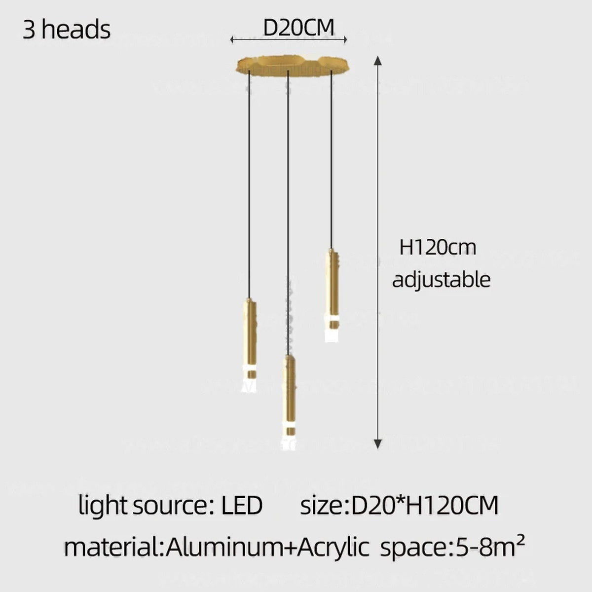 Gold Cylinder Cluster Pendant Chandelier – Prismarc