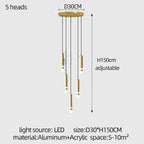 Gold Cylinder Cluster Pendant Chandelier – Prismarc
