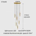 Gold Cylinder Cluster Pendant Chandelier – Prismarc