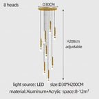 Gold Cylinder Cluster Pendant Chandelier – Prismarc