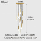 Gold Cylinder Cluster Pendant Chandelier – Prismarc