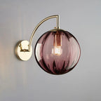 Brass Arc Coloured Glass Globe Wall Sconce Velori – Lifestyle, TV Wall (Amber)