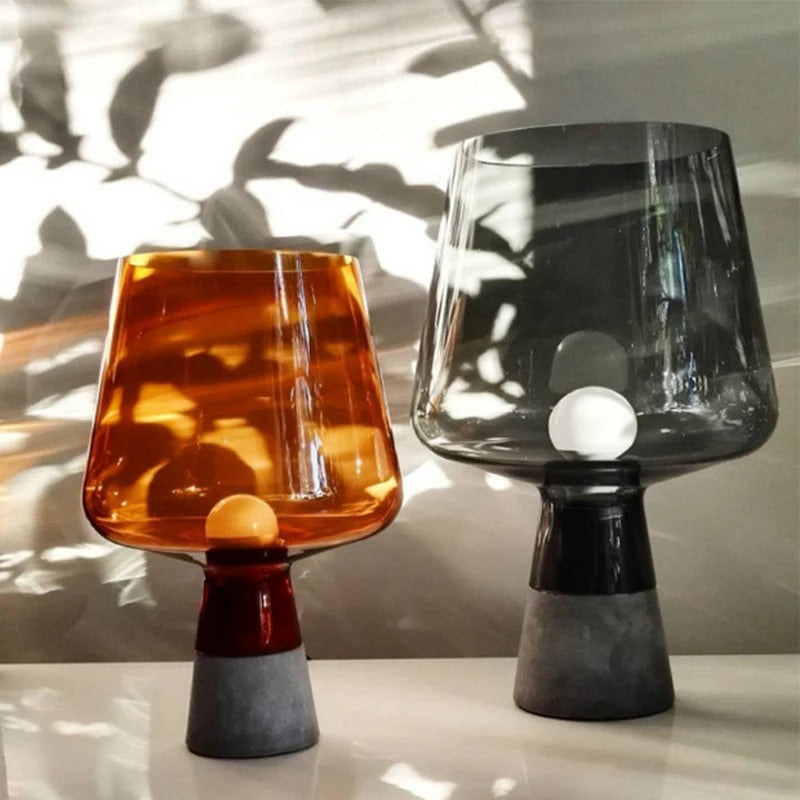 Smoked Glass & Concrete Base Table Lamp – Conrath – Hero Shot