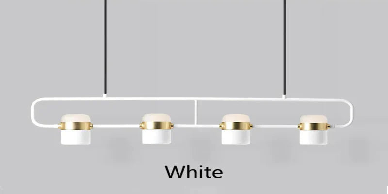 Corvino linear spotlight bar chandelier — White & brushed gold finish, studio product shot