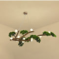 Veloris pine branch chandelier, 12-light small size, lit