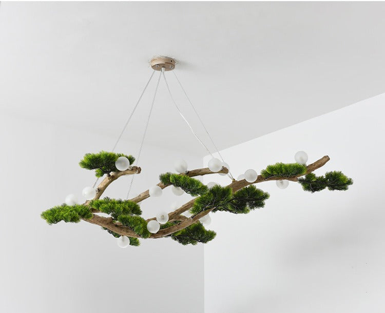 Veloris pine branch chandelier, 28-light medium size, unlit detail
