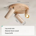 Travertine 3-Head Adjustable Ceiling Spotlight – Solveth – Light Wood Dimensions