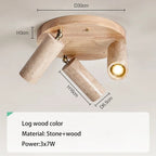 Travertine 3-Head Adjustable Ceiling Spotlight – Solveth – Light Wood Dimensions