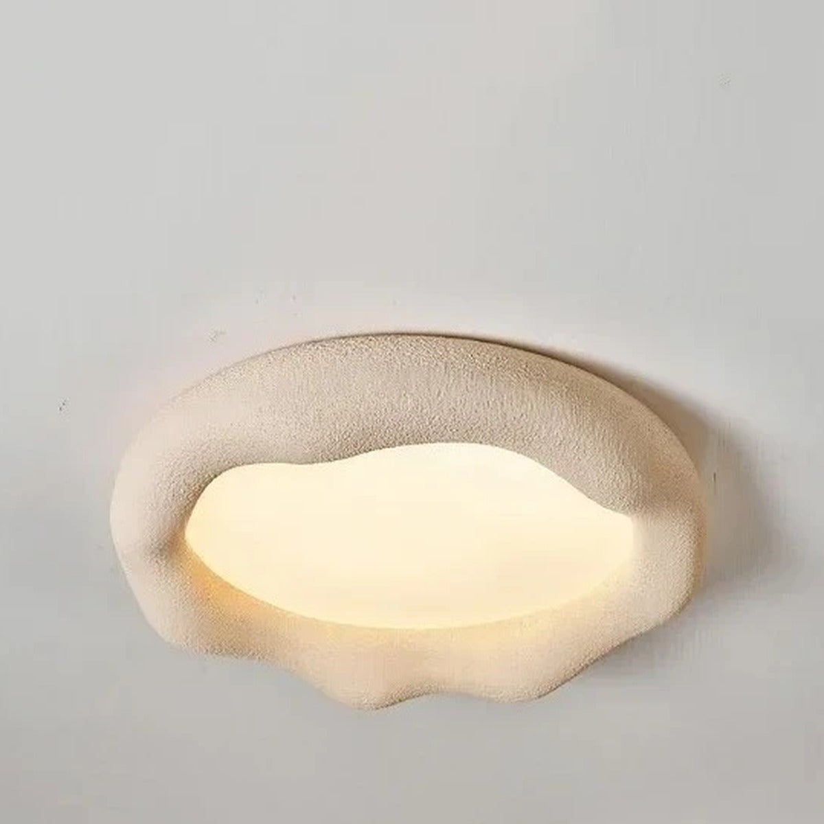 Textured Plaster Flush Ceiling Light – Nimvora – Product Detail 12