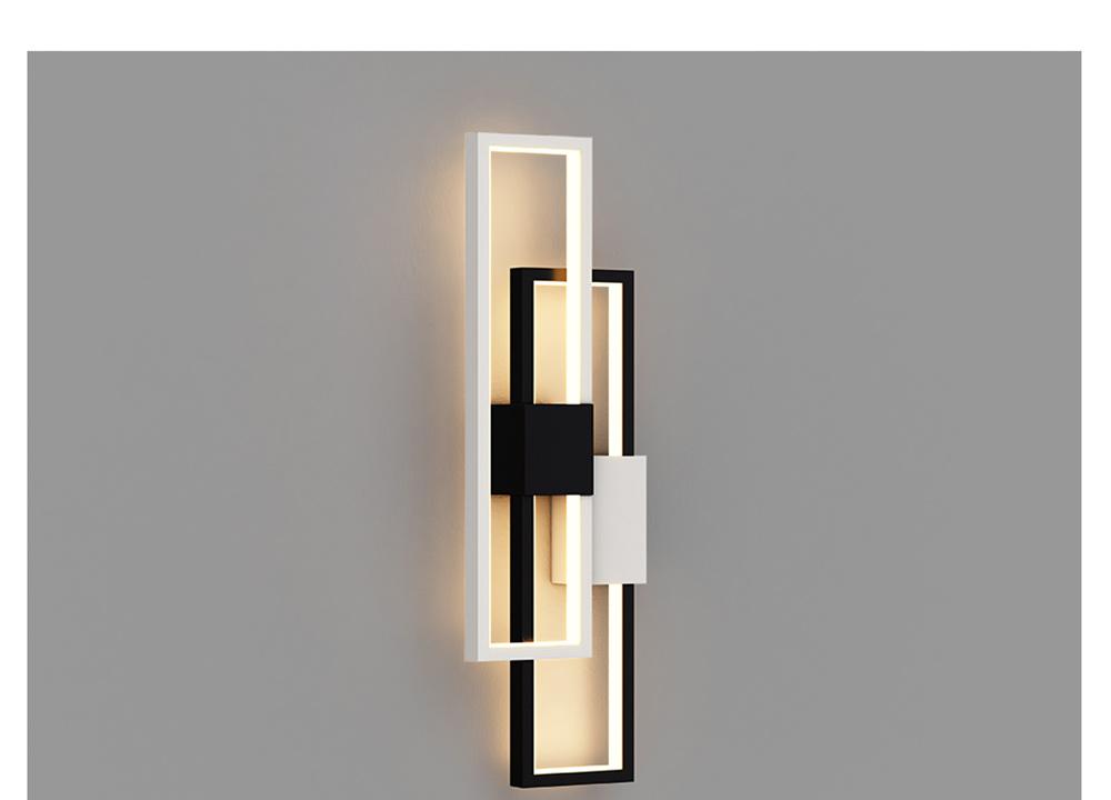 Sculptural Interlocking Frame Wall Sconce Celion - Black Detail Angle