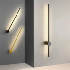 Adjustable Linear Aluminum Wall Sconce Luxara — Black and Brass, size comparison