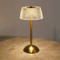 Diamond-Faceted Crystal Cordless Table Lamp – Gevorn – Lifestyle View 2