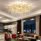 Gold Crystal Branch Chandelier – Equinara – Lifestyle View 2