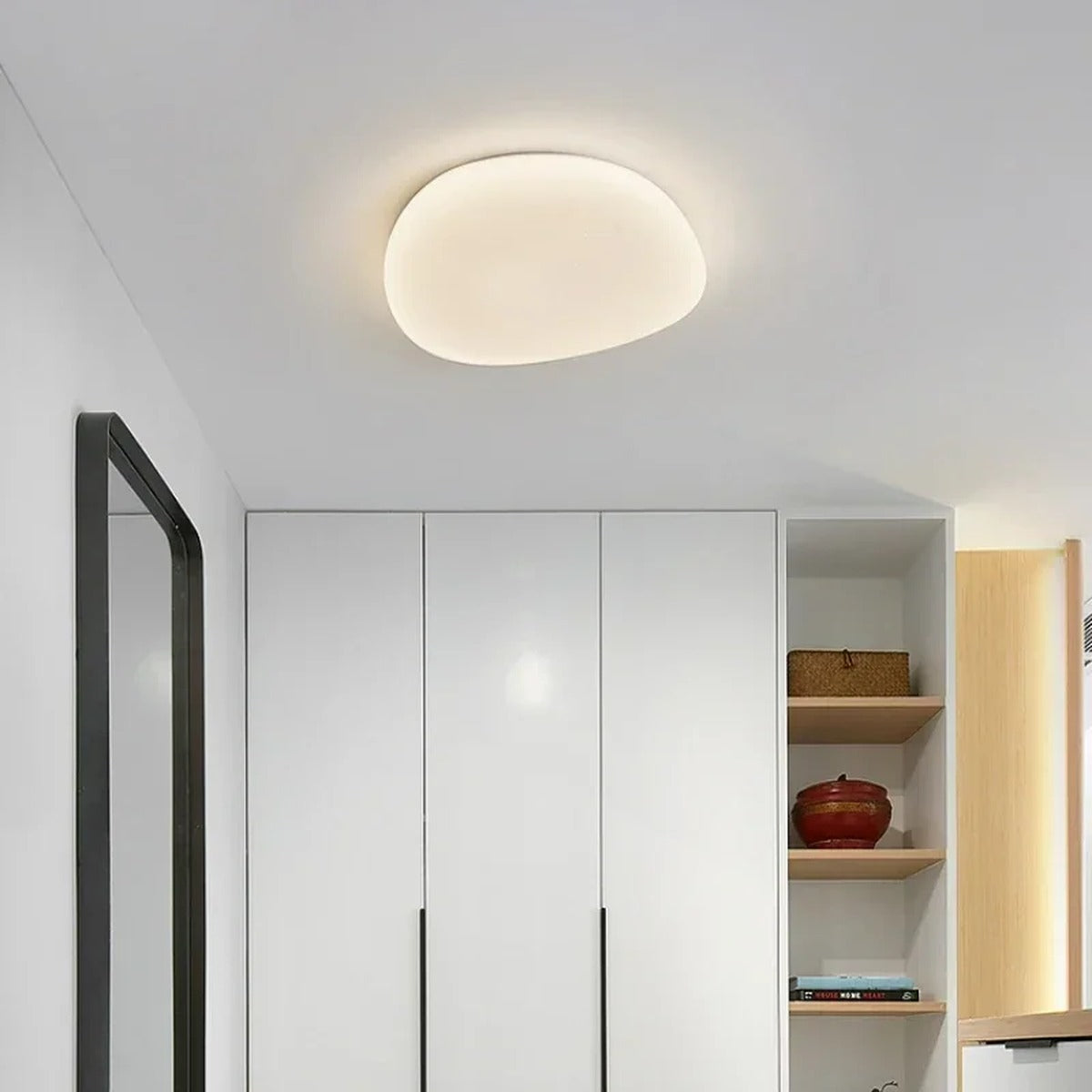 Organic Pebble Flush Ceiling Light – Veilora – Lifestyle View 2