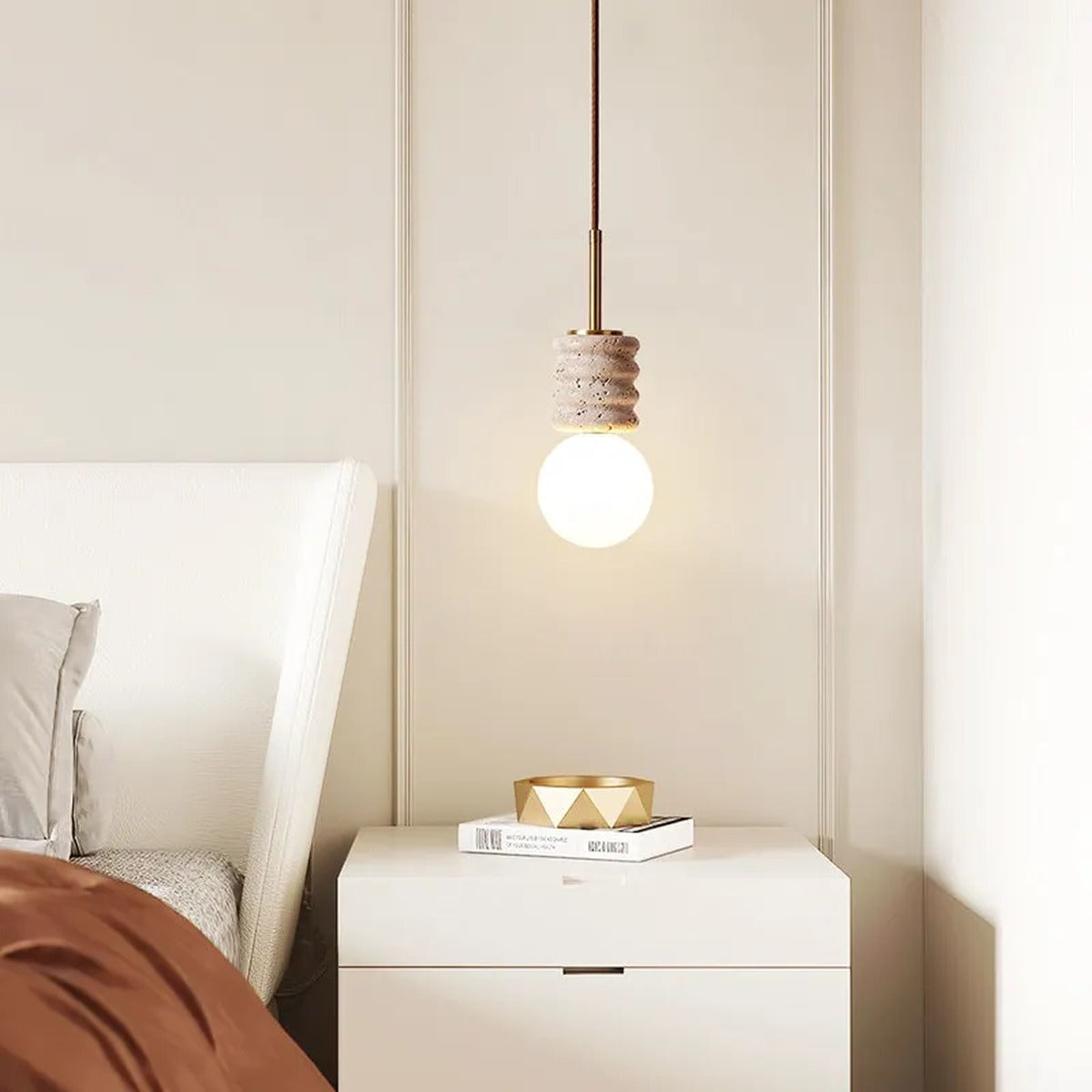 Natural Stone Geometric Pendant Lumendal – Lifestyle View 4