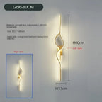 Sculptural Twist LED Wall Sconce — Gold 80cm